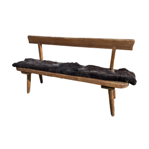 Holzbank mit Lehne 0