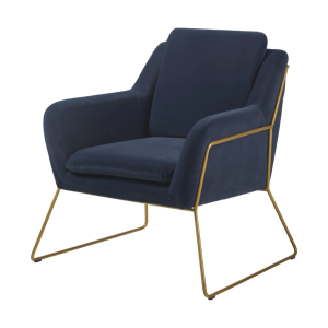 Samt Sessel blau / gold 1